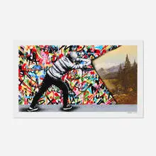 Martin Whatson, Behind the Curtain (Landscape Reverse), 2017, giclée and screenprint in colors