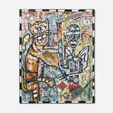Cameron Welch, Slow Dance, 2018, oil, acrylic, spray enamel, collage, glass, ceramic and found objects on panel