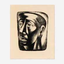 Charles White, Joven (Youth), 1946, lithograph on Fabriano
