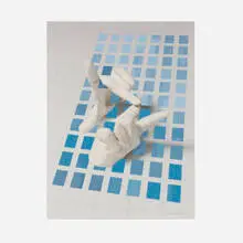 John Houck, Coordinate Systems #4, 2015, flashe paint on archival pigment print mounted to Sintra