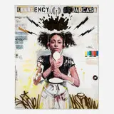 Tim Okamura, Emergency Broadcast, 2015, oil, gold leaf and mixed media collage on canvas