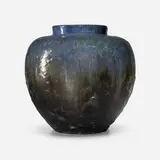 Fulper Pottery, Vase, 1917-23, Chinese Blue to Mirror Black flambé-glazed stoneware