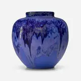 Fulper Pottery, Vase, 1917-23, Chinese Blue over matte blue-glazed stoneware