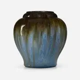 Fulper Pottery, Urn, 1917-23, Turquoise Blue and Black Flambé-glazed earthenware
