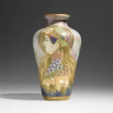 Allegory of Germany Amphora portrait vase by Stellmacher Nikolaus Kannhäuser, c. 1900, glazed, gilt and enameled porcelain, sold May 2023