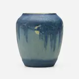 Newcomb College Pottery, Scenic vase with live oaks, Spanish moss, and full moon