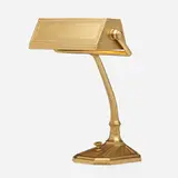 Desk lamp by Tiffany Studios, c. 1910, acid-etched and gilt bronze, sold May 2023