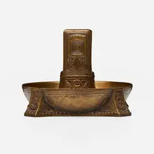 Gustav Gurschner, Match stand, c. 1908, patinated bronze