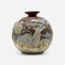Georges Ventrillon for Mougin, Vase with nudes, c. 1925, glazed stoneware