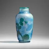 Daum, Fine vase with morning glories, c. 1900, acid-etched, wheel-carved, and martelé cameo glass