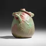 Gourde aux lézards vase by Ernest Bussière for Keller et Guérin, c. 1900, luster-glazed earthenware, sold May 2023