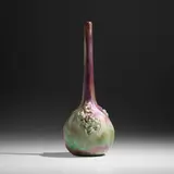 Fleur d'oignon vase by Ernest Bussière for Keller et Guérin, c. 1903, luster-glazed earthenware, sold May 2023