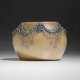Susan Frackelton, Rare vase with garland, 1893, salt-glazed stoneware