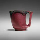 Pitcher by George E. Ohr, 1898-1910, glazed earthenware, sold May 2023