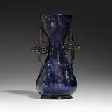Exceptional vase by George E. Ohr, 1898-1910, glazed earthenware, sold May 2023