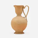 Rare pitcher by George Ohr and Susan Frackelton, 1899, bisque earthenware, sold May 2023