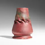Vase by George E. Ohr, 1898-1910, glazed earthenware, sold May 2023