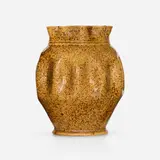 Vase by George E. Ohr, 1898-1910, bisque earthenware, sold May 2023