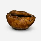 Vase by George E. Ohr, 1897-1900, glazed earthenware, sold May 2023