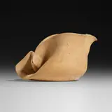 Pitcher by George E. Ohr, 1898-1910, bisque earthenware, sold May 2023