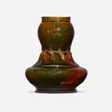Vase by George E. Ohr, 1895-96, glazed earthenware, sold May 2023