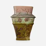 Émile Gallé, Vase, c. 1900, glazed, enameled, and gilt faience