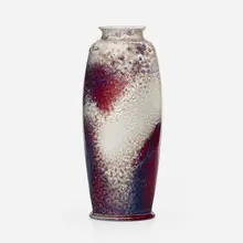 Ruskin Pottery, Vase, 1922, oxblood-glazed porcelain