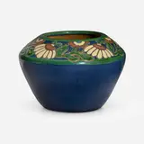 Vase with stylized flowers by North Dakota School of Mines, 1942-43, glazed earthenware, sold May 2023
