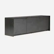 Ether Atelier, Custom cabinet, c. 2017, bronze, graphite eelskin, patinated metal, stained walnut