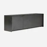 Ether Atelier, Custom cabinet, c. 2017, bronze, graphite eelskin, patinated metal, stained walnut