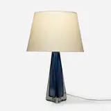 Carl Fagerlund, Table lamp, c. 1960, glass, linen, brass