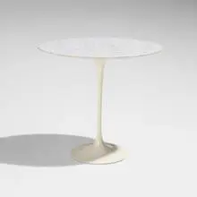 Occasional table, model 161M by Eero Saarinen, Cararra marble, enameled iron, sold Sep 2025