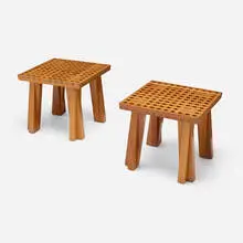 Bell Design, Occasional tables, pair, c. 1980, cherry