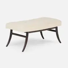 Bench, model 2021 by T. H. Robsjohn-Gibbings, c. 1955, upholstery, mahogany, sold Sep 2025