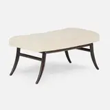 Bench, model 2021 by T. H. Robsjohn-Gibbings, c. 1955, upholstery, mahogany, sold Sep 2025