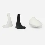 Collection of three vases by Tapio Wirkkala and James Kirkwood, glazed porcelain, sold Sep 2025