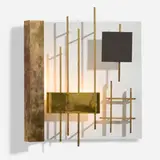 Gio Ponti, Wall lamp, c. 1968, brass, enameled brass, enameled aluminum
