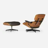 Charles and Ray Eames, 670 lounge chair and 671 ottoman, rosewood, leather upholstery, enameled and brushed aluminum, rubber