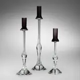 Cenedese, Candlesticks, set of three, c. 1985, internally decorated glass