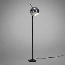 Gino Sarfatti, Floor lamp, model 1082, 1962, chrome-plated aluminum, crackle-lacquered aluminum