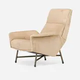 Claude Vassal, Lounge chair, c. 1955, upholstery, bronze-plated steel