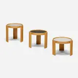 Gianfranco Frattini, 780 nesting tables, set of three, 1966, laminate, maple