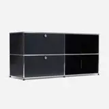 USM Haller Furniture System cabinet by Fritz Haller and Paul Schärer, 1963, enameled and chrome-plated steel, sold Sep 2025