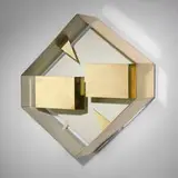 Gio Ponti, Wall lamp, c. 1960, brass, lacquered steel and brass