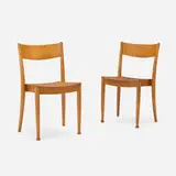 Portex dining chairs, pair by Peter Hvidt & Orla Mølgaard-Nielsen, 1945, beech, sold Sep 2025