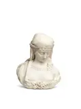 Pietro Bazzanti, sculpted white marble bust of 'La Sulamitide', marble