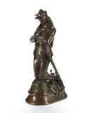 Emmanuel Frémiet, 'Jeanne D'Arc A Genoux', a bronze figure of Joan of Arc kneeling in prayer, bronze