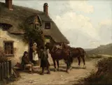 Thomas Smythe, At the inn; The stable door, a pair, oil of canvas