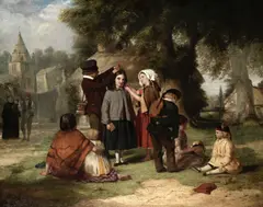 Getting ready by British School, 19th century, oil on canvas, sold Jul 2017