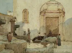 Ra Terrick John Williams, 'A Fountain in Taormina, Sicily', watercolour